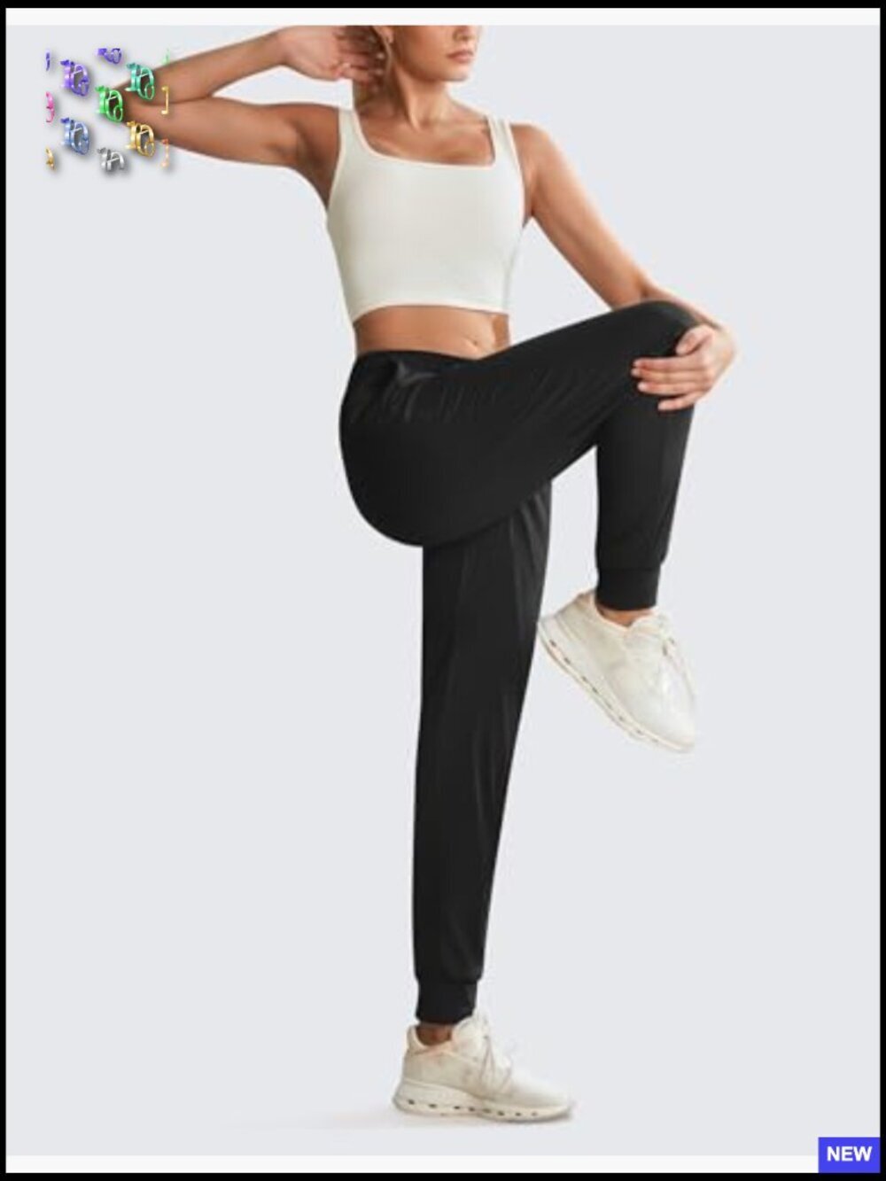 High Waisted Joggers with Pockets Stretch Athletic Track Pants Workout - Picture 4 of 7
